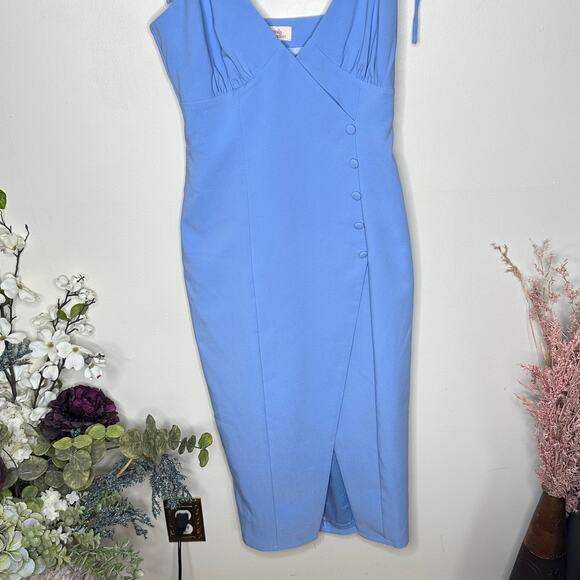 CAMILA COELHO Aaliyah Midi Dress Periwinkle Blue Sz M {TT14} - Picture 6 of 10
